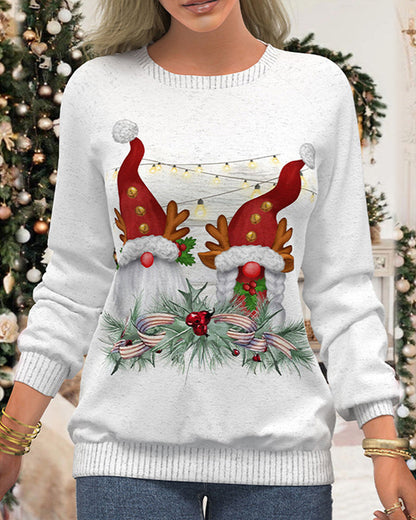 Christmas sweater with snowflake print and raglan sleeves 2022 F/W 23BF christmas Sweatshirts