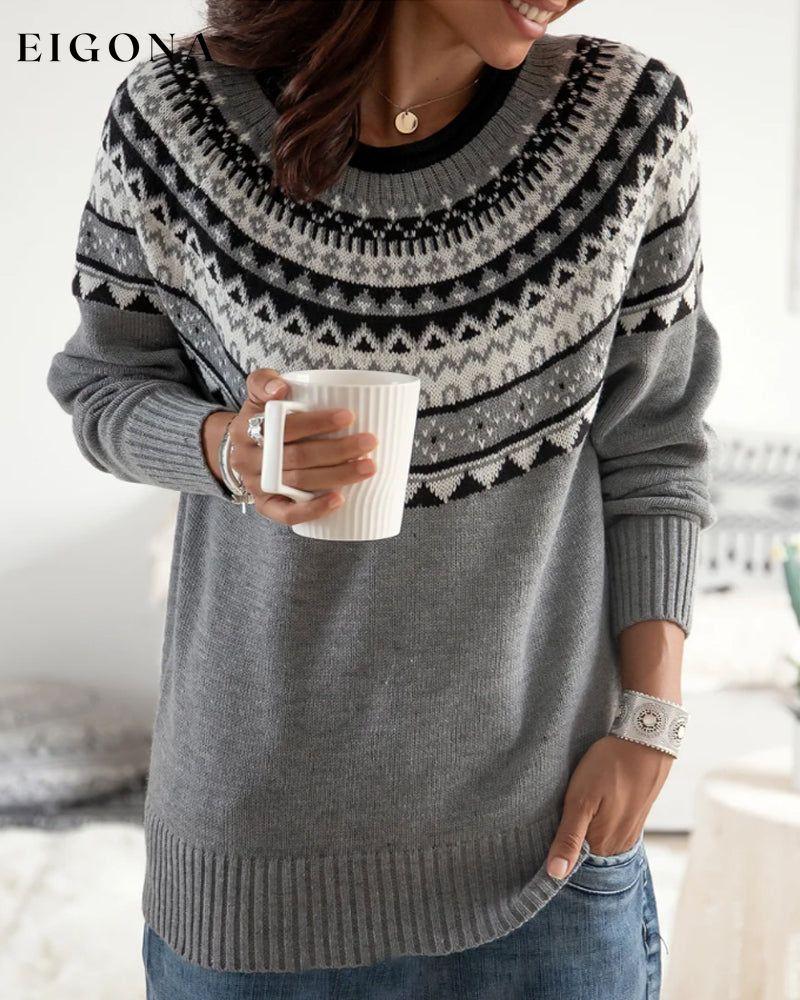 Sweaters with round neck and geometric print 23BF clothes discount pullovers SALE Sweaters sweaters & cardigans Tops/Blouses