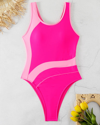 Fashionable one-piece swimsuit in contrasting colors one-piece summer