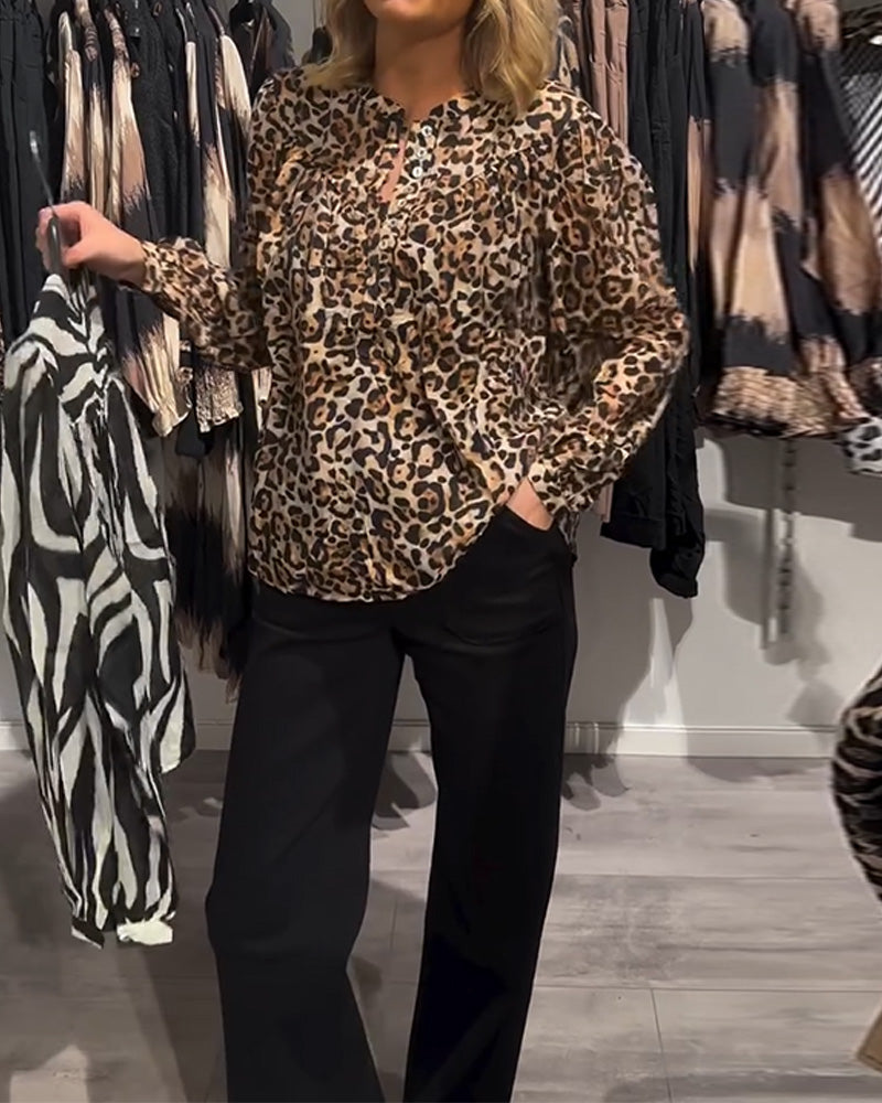 Vintage Leopard Print Shirt 2024 f/w blouse&shirts