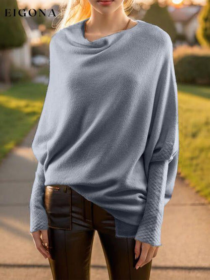 Texture Round Neck Long Sleeve Sweater clothes Ship From Overseas Y.X