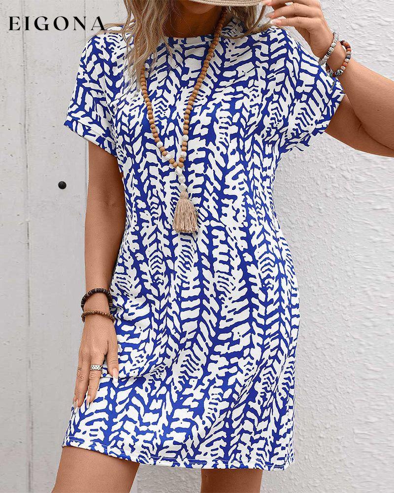 Crew neck printed casual dress casual dresses summer