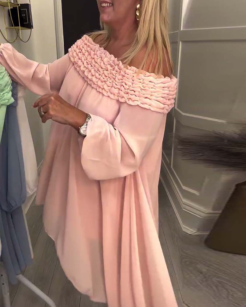 Fashion Long-Sleeved Off-Shoulder Blouse