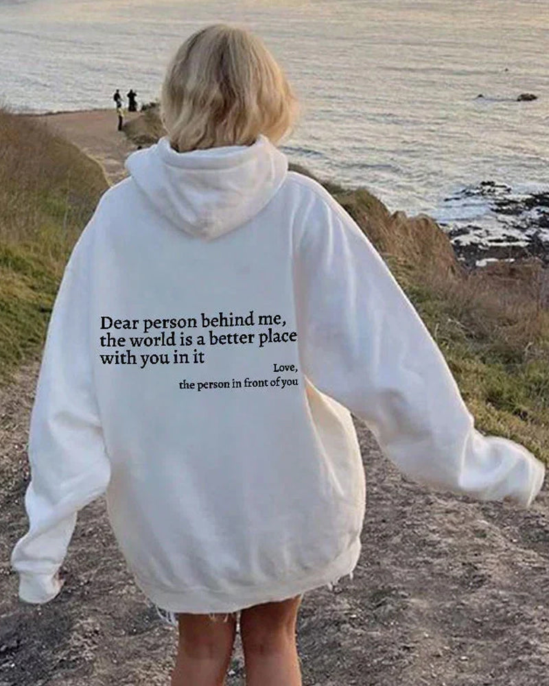 Dear Person Behind Me' Sweatshirt 2024 f/w hoodies spring