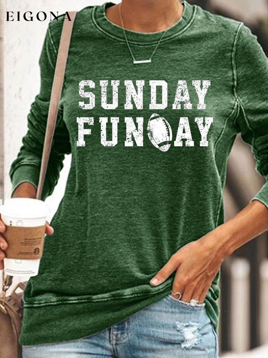 Sunday Funday Rugby Season Print Sweatshirt