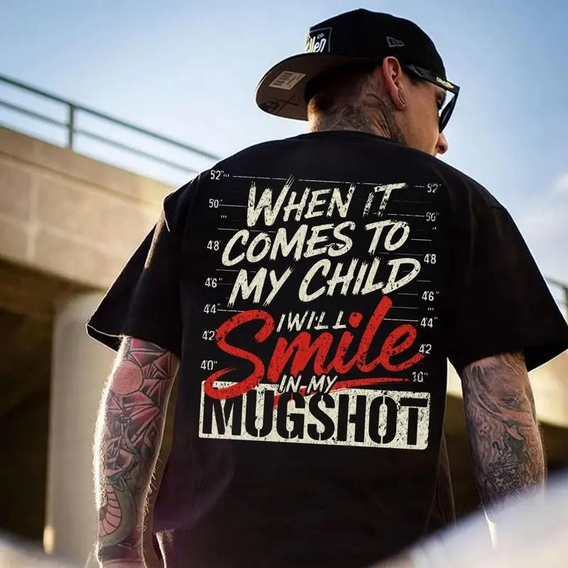 Men's Back Letter Print T-Shirt