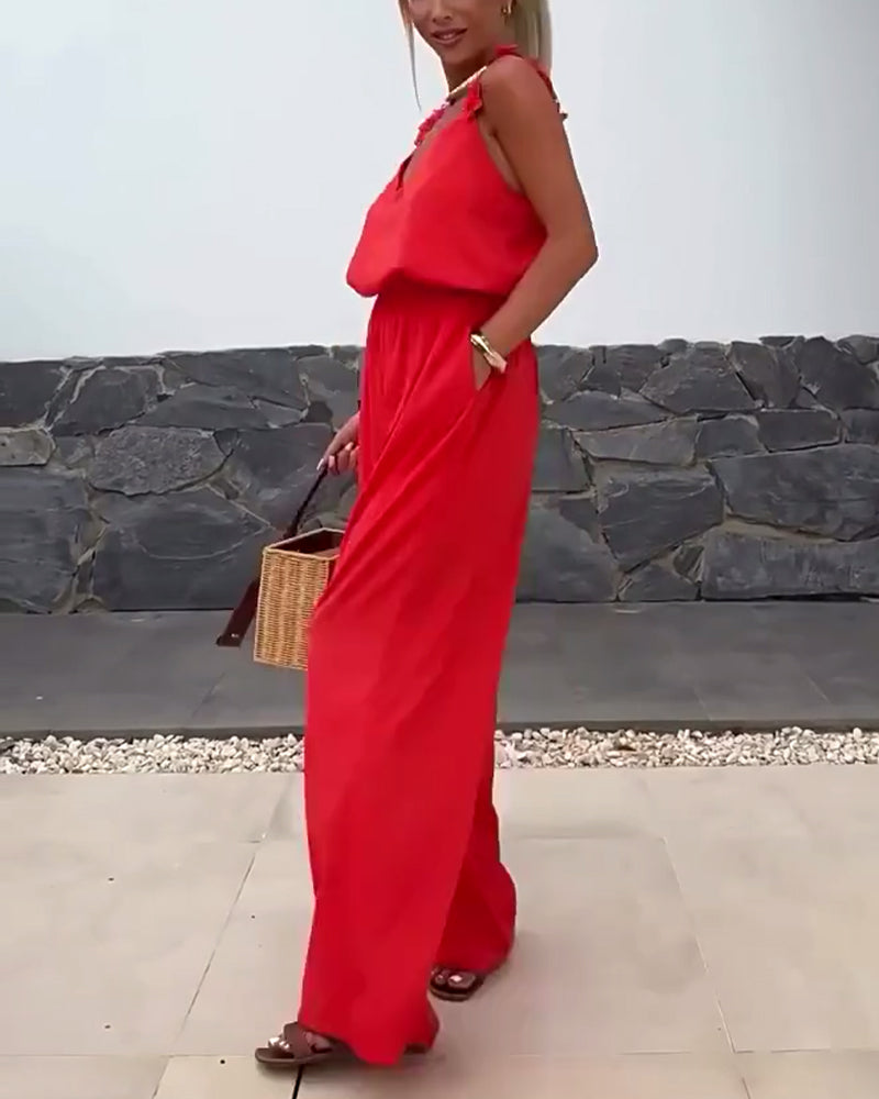 Holiday Straps-Overall in Volltonfarbe