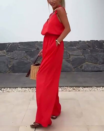 Holiday Straps-Overall in Volltonfarbe