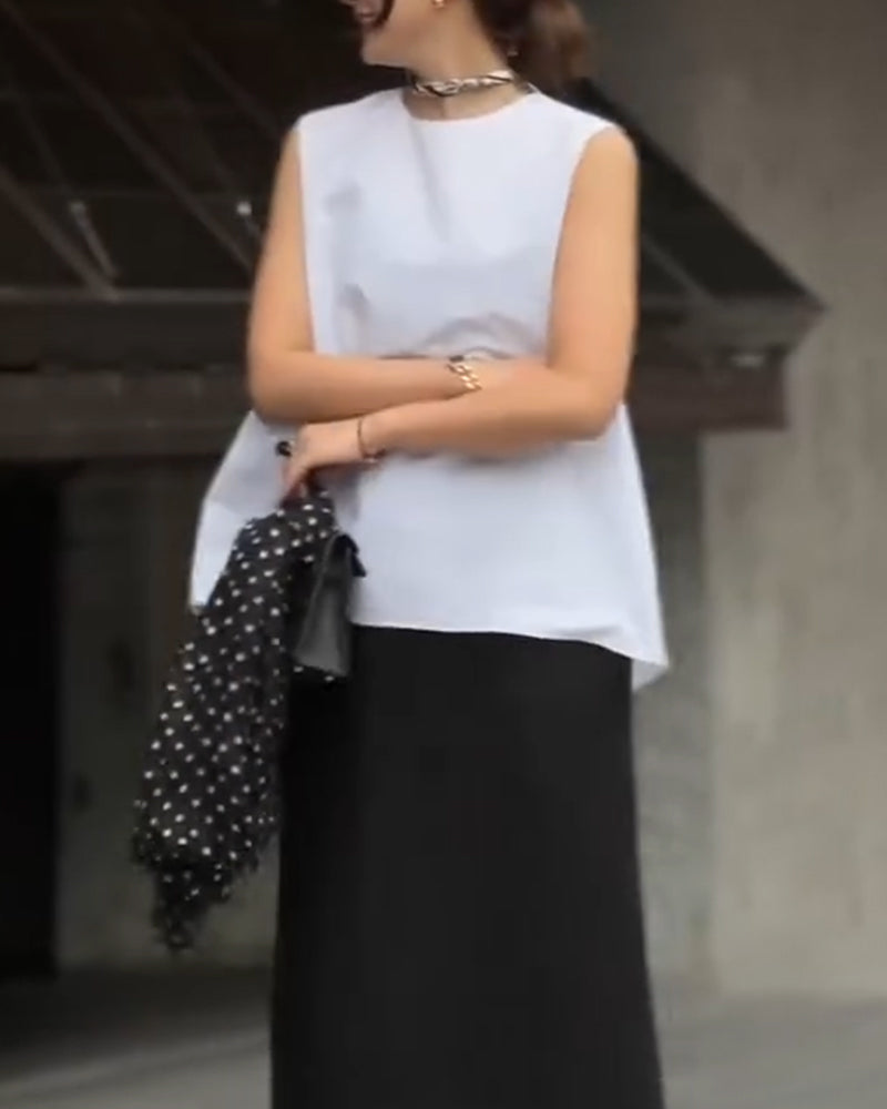Irregular Sleeveless Vest Blouse