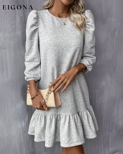 Solid Color Puff Sleeve Dress 2023 f/w 23BF casual dresses Clothes Dresses spring