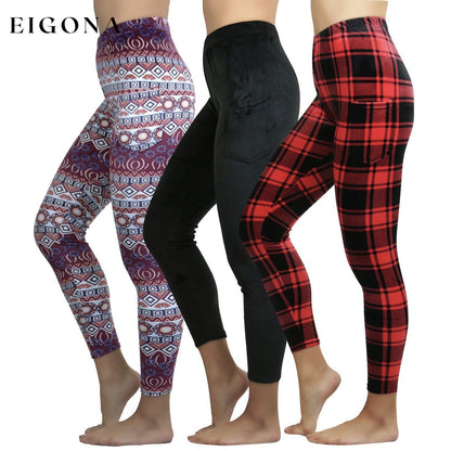 3-Pack: ToBeInStyle Women's Ultra Soft Velour Leggings Patterned __stock:100 bottoms refund_fee:1200