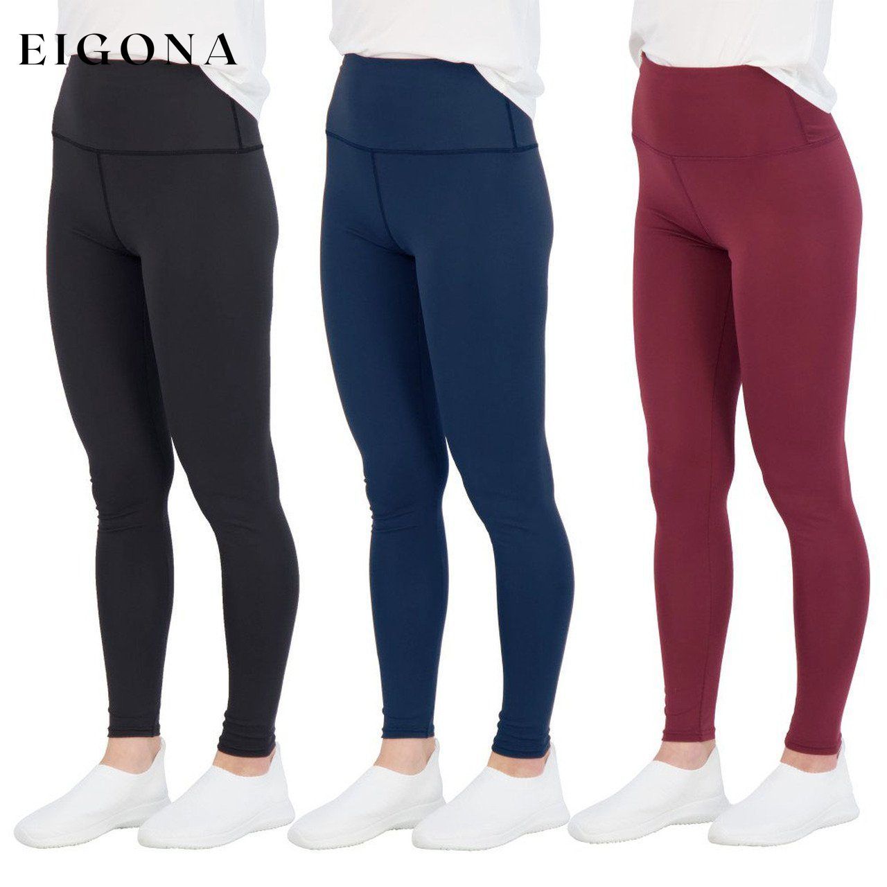 3-Pack: Women's Active Athletic Performance Leggings Black Navy Maroon __stock:50 bottoms refund_fee:1200