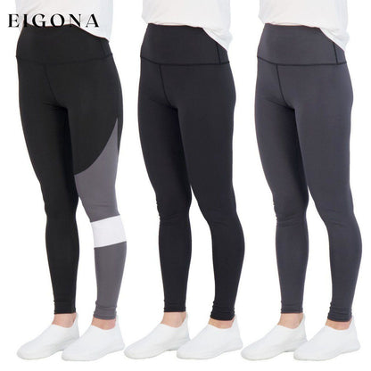 3-Pack: Women's Active Athletic Performance Leggings Three-Tone Black Gray __stock:50 bottoms refund_fee:1200