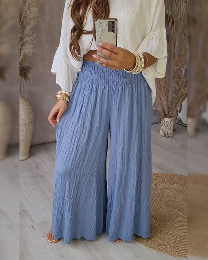 Pleated Relaxed Straight Leg Pants