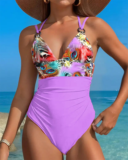 Fashion Sexy Suspender One-Piece Swimsuit