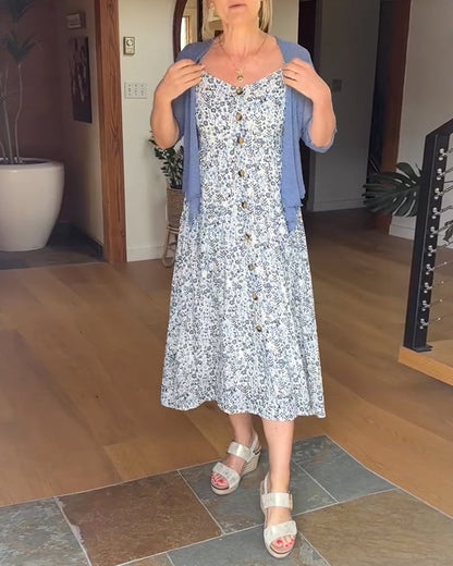 Strapless Floral Shawl Set