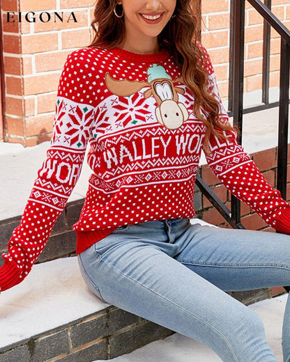 Christmas Tree Sweater with Letter and Cartoon 2022 f/w 23BF christmas Clothes pullovers