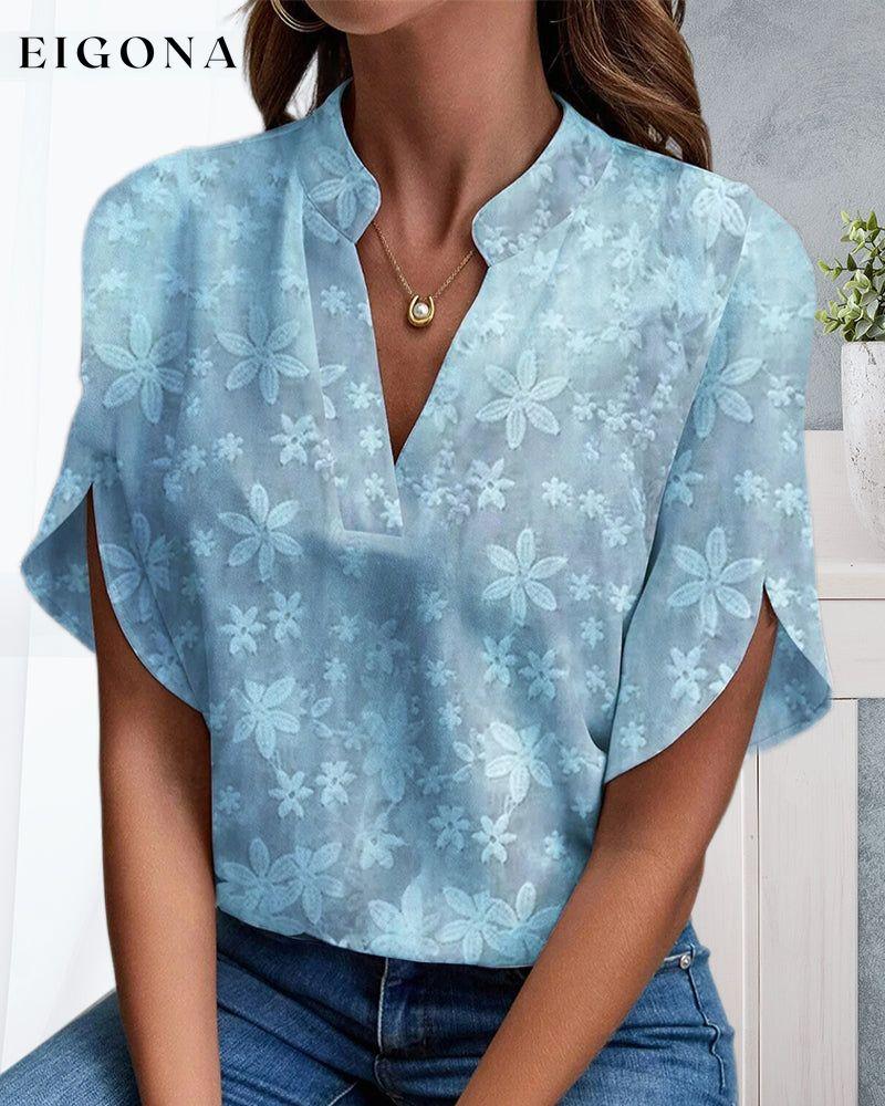 Floral embroidered stand collar elegant blouse blouses & shirts spring summer