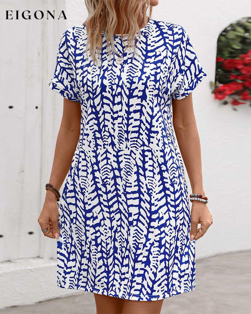 Crew neck printed casual dress casual dresses summer