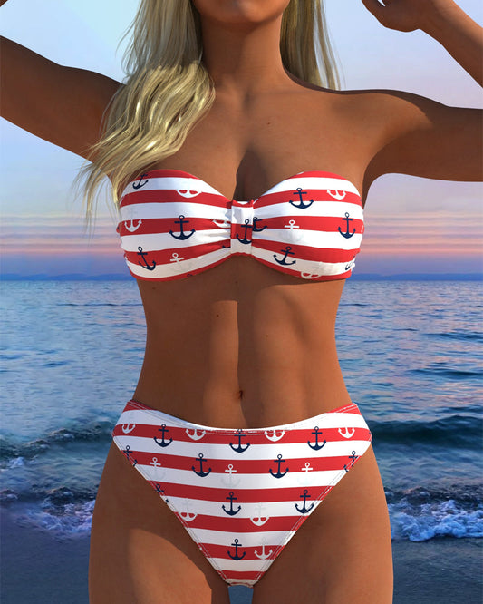 Sexy Striped Triangle Swimsuit