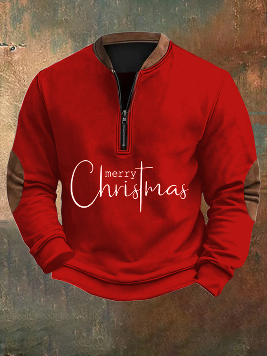 Men's Aintage Merry Christmas Print Sweatshirt 2024 f/w christmas hoodies & sweatshirts man men's christmas