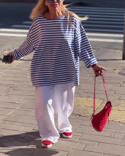 Casual Striped Long Sleeve Top