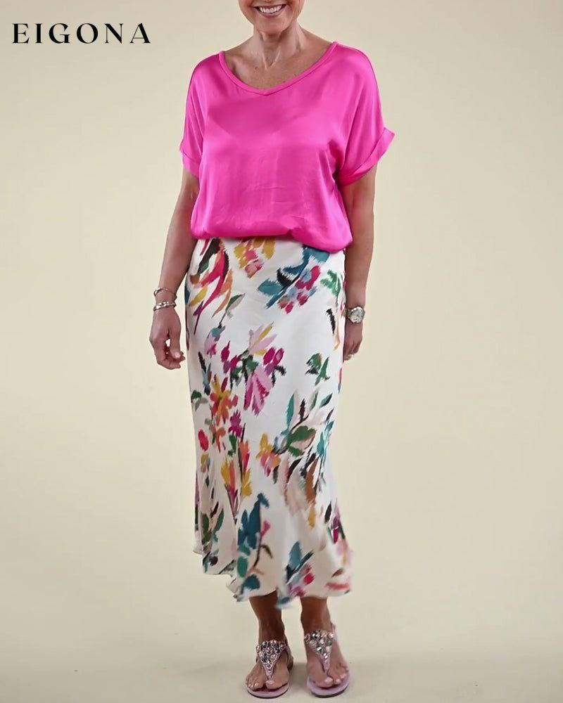 Floral print elegant skirt skirts spring summer