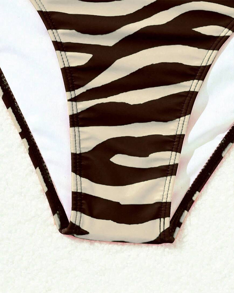Zebra Print Triangle Sexy Bikini