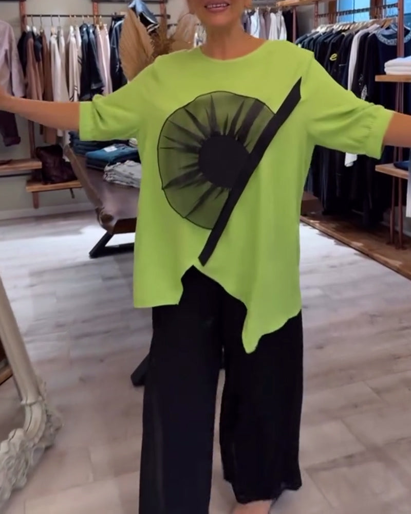 Floral Print Short-Sleeved Casual T-Shirt