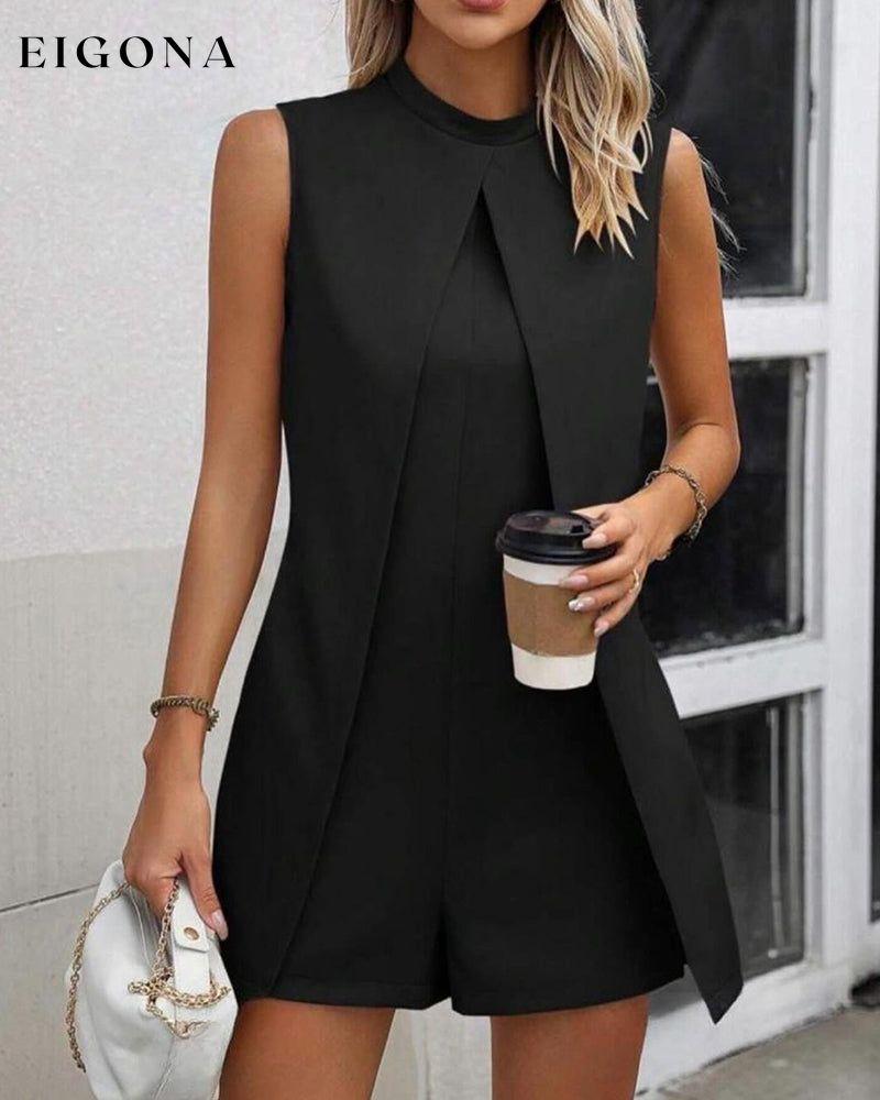 Fashion solid color stand collar sleeveless jumpsuit jumpsuits & rompers summer