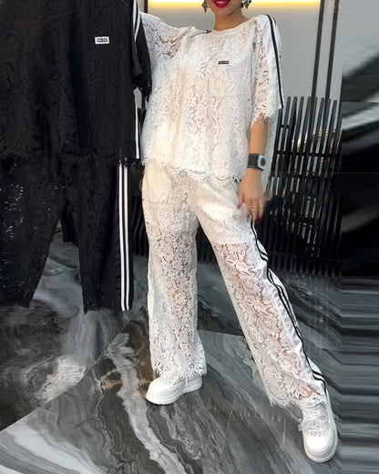 Fashionable Lace - Spliced Suit