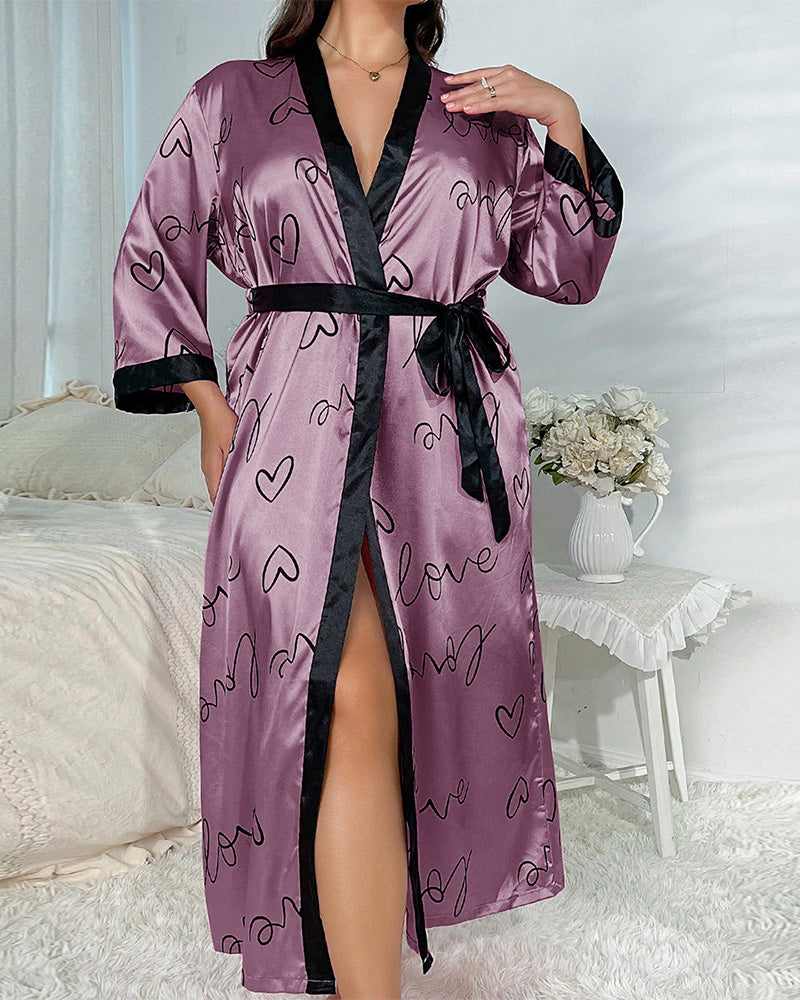 Large size printed imitation silk sexy nightdress 2024 f/w casual dresses lingerie spring summer