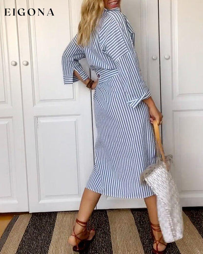 Striped shirt dress with belt 23BF Casual Dresses Clothes Dresses Spring Summer