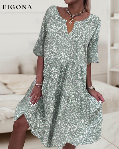 Floral Print Half Sleeve Dress 23BF Casual Dresses Clothes Dresses Spring Summer