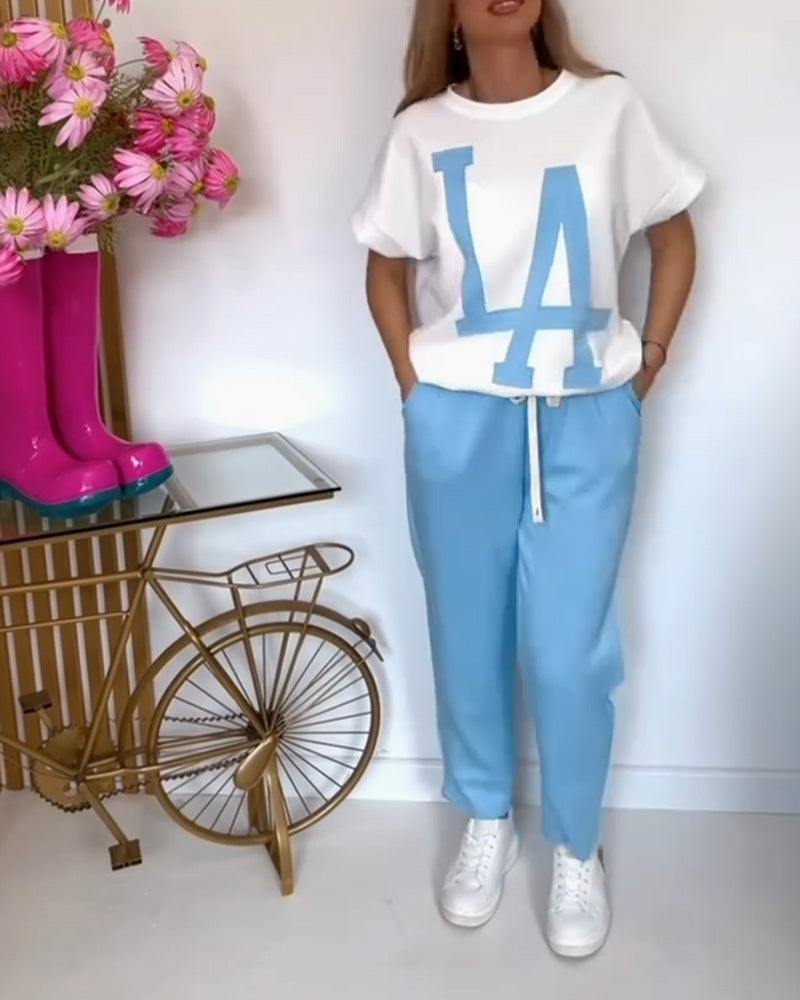 Lässiges Sport-Set mit Buchstabendruck