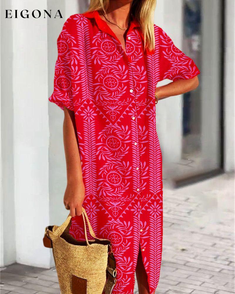 Printed shirt dress 23BF Casual Dresses Clothes Dresses Spring Summer