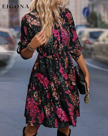 Floral print stylish elegant dress 2023 F/W 23BF Casual Dresses Clothes Dresses Spring