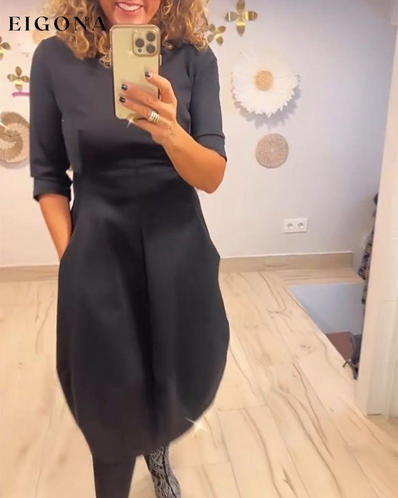 Solid Color Pocket dress 2023 f/w 23BF casual dresses Clothes Dresses spring