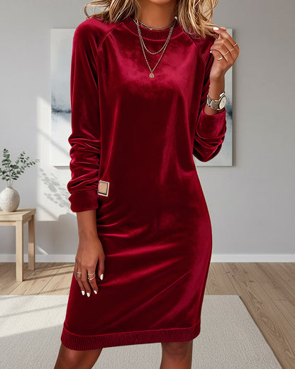 Fashionable Round Neck Long Sleeve Dress