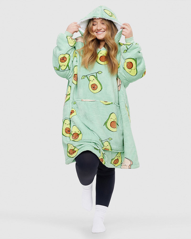 Avocado Printed Loose Blanket Hoodie 2024 f/w Blanket Hoodies