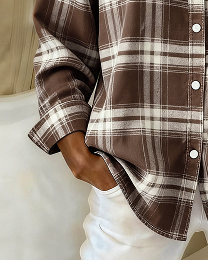 Plaid Lapel Shirt