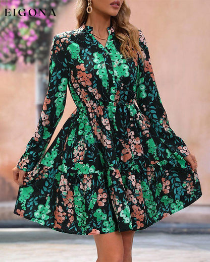 Floral print stylish elegant dress 2023 F/W 23BF Casual Dresses Clothes Dresses Spring