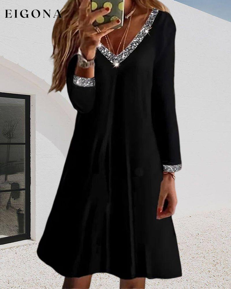 Long Sleeved V-Neckline Dress 2022 F/W 23BF Casual Dresses christmas Clothes Dresses Evening Dresses Party Dresses Spring Summer