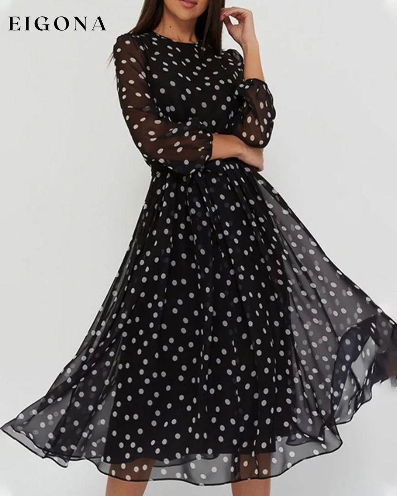 Elegant polka dot print dress 23BF casual dresses Clothes Dresses spring summer