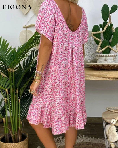 Floral Rrint Ruffle Sleeve Dress 23BF Casual Dresses Clothes Dresses SALE Spring Summer