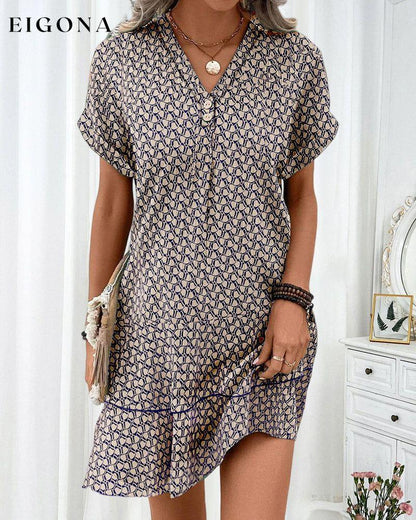 V Neck Short Sleeve Casual Dress 23BF Casual Dresses Clothes Dresses Spring Summer