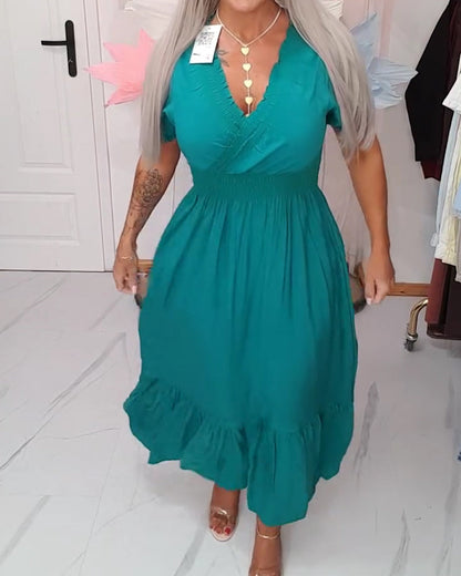 Elegant V-Neck A-Line Dress