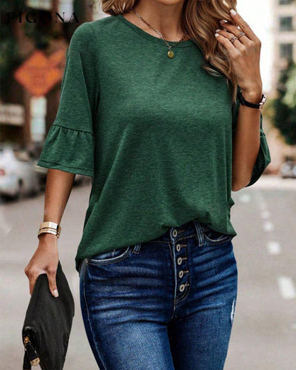 Solid color button back elegant top blouses & shirts spring summer