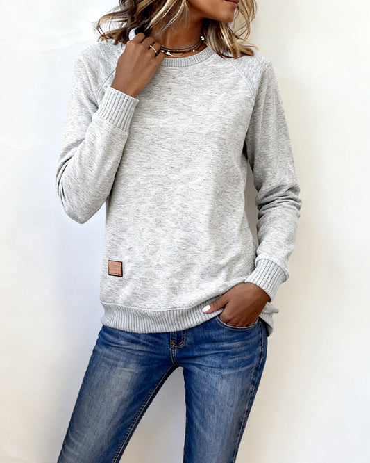 Round Neck Fashionable Casual Sweatshirt
