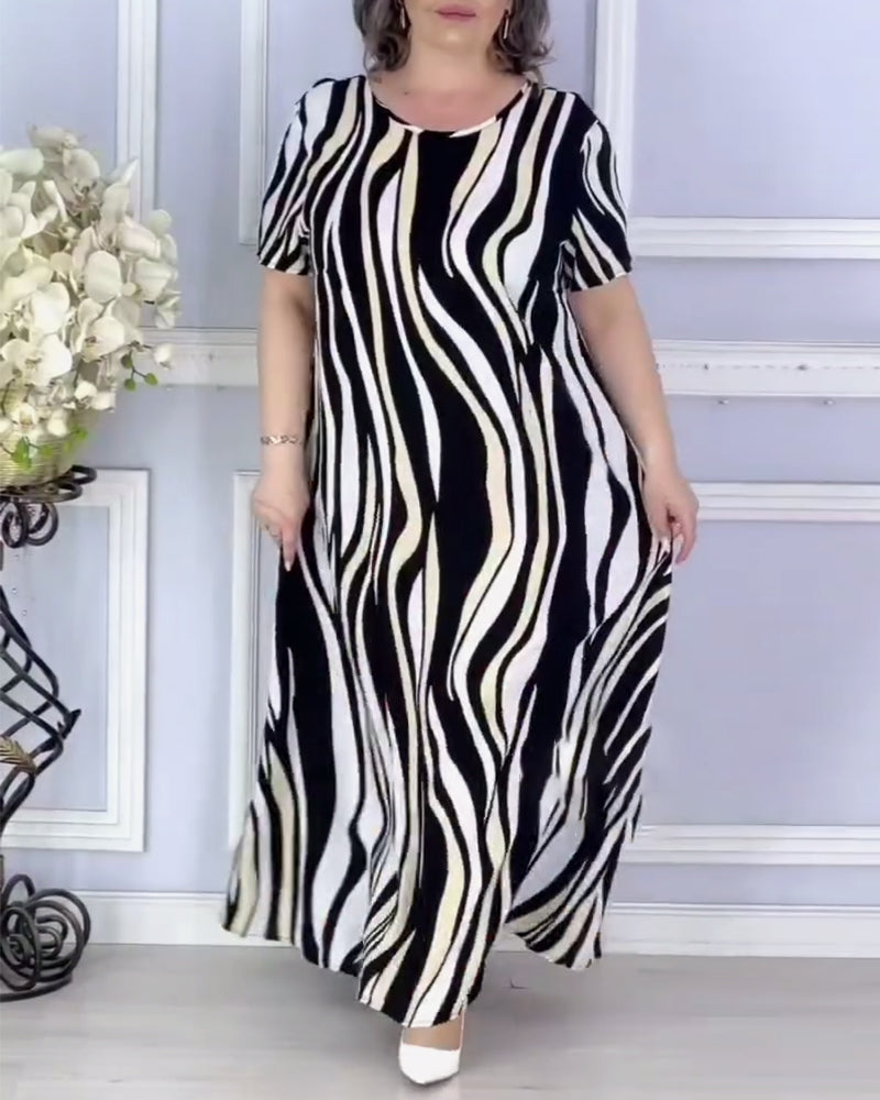 Casual Loose Round Neck Dress